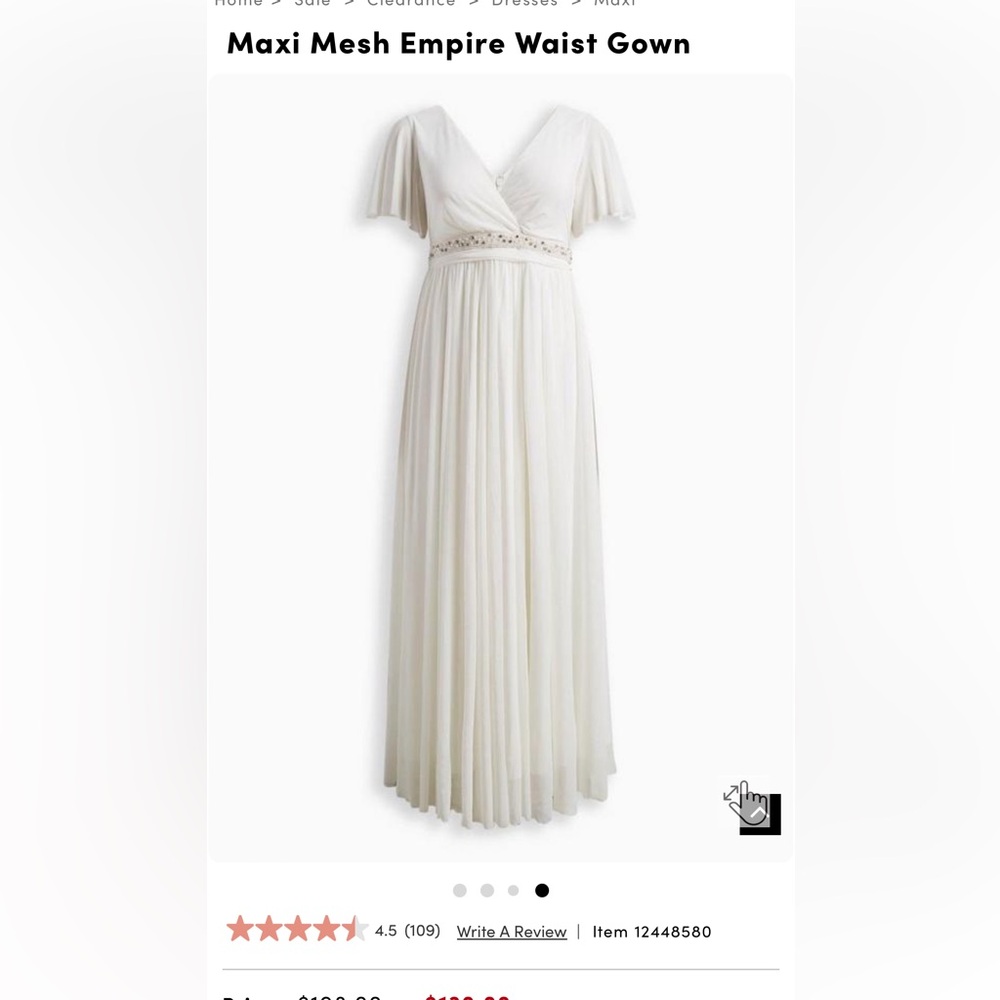 Torrid maxi empire waist wedding dress size 14 NWT